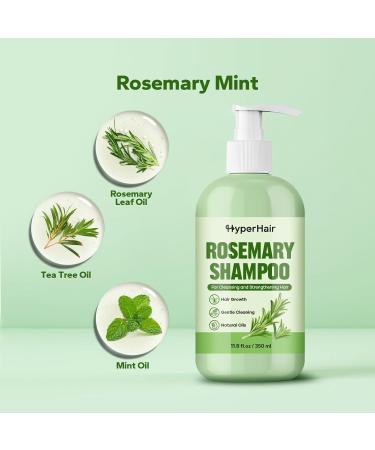 Rosemary Hair Growth Shampoo 350ml | Strengthening Shampoo with Tea Tree Oil & Biotin for Brittle Hair | Rosemary Mint Scalp Cleanse & Itch Relief - Buy Online on GoSupps.com