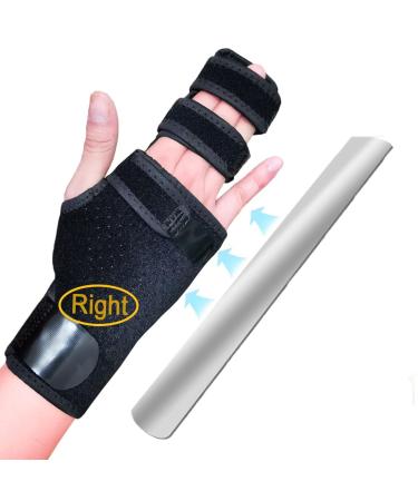 Trigger Finger Splint Two/Three Finger Support Finger Brace Wist Immobilizer for Broken Joints Sprains Contractures Arthritis Tendonitis and Pain Relief Hand Right