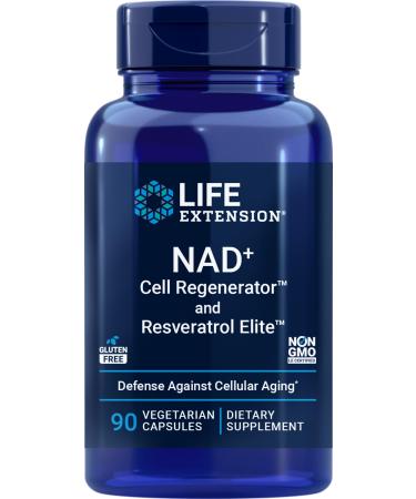 Life Extension NAD+ Cell Regenerator and Resveratrol Elite 90 Veg Caps