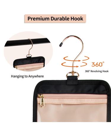 CUBETASTIC Black Travel Makeup Bag | Large Capacity Waterproof Toiletry Organizer for Women & Girls - Buy Online on GoSupps.com
