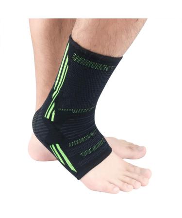 1pc Silicone Ankle Brace Ankle Support for Running Ankle Pads Ankle Sleeve Brace for Sprained Ankle Black Green 1
