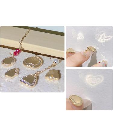 Nail Pendant Nail Chain Pendant Non-Fading 3D Effect Gloss Art Mirror Projection Zircon Jewelry Bear Love Heart Pendant for Manicure Nail Charm Decor - Buy Online on GoSupps.com