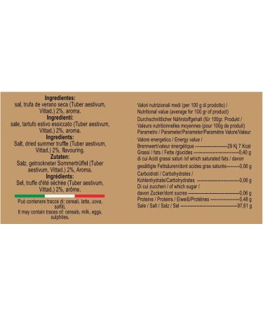 aBeiou. Sea Salt with Black Truffle 120g Extra Gourmet Product 100% Italian Sicilian Salt Vegan Vegetarian Gluten Free Summer Truffle Delicatessen Ideal for Gifts and Cooking. - Buy Online on GoSupps.com