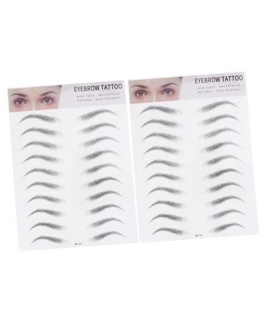 CIMAXIC 2pcs 3d eyebrow stickers suit realistic eyebrow tattoos Makeup eyebrow shape stencil Miss
