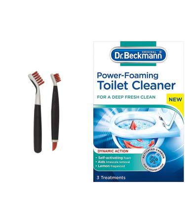 OXO Good Grips Deep Clean Brush Set - Orange & Dr. Beckmann Power-Foaming Toilet Cleaner 300 g