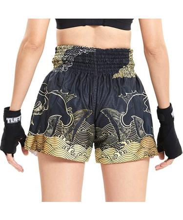 Tuff Sport Muay Thai Boxing Shorts MMA Kickboxing Workout - Medium Black TUF-MS654-BLK - Buy Online on GoSupps.com