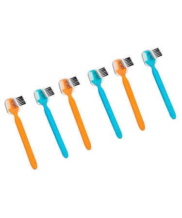 Lurrose eyebrow cutter 6 pieces eyebrow shaver stainless steel eyebrow razor face hair remover manual baretasierer for users women shyness travel blue orange