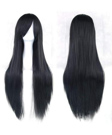 LFMDJF 24 Colors 32 inch Long Straight Women Party Hairpiece Heat Resistant Synthetic Hair Nature Red Gray Wig 32inches #144 Bug