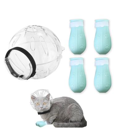 Breathable bubble helmet for cats with paw covers auda basket for cats for fur care mask for the grooming of cats for kittens shaving and claw cutting on cats