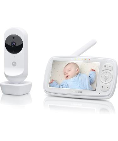 Motorola Ease 44 Connect WiFi Baby Monitor with Camera - 4.3 Display - Night Vision Lullabies - Room Temperature Monitoring - White - Buy Online on GoSupps.com