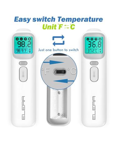 Elera Contactless Ear Fever Thermometer | 4 Measurement Modes | Baby Thermometer with 1-Second Read & 40 Memory Functions - Fast & Accurate - Buy Online on GoSupps.com