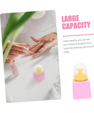 Healeved 1pc Squeeze Bottle Nail Pump Storage Bottle Refillable Nail Polish Bottle Nail Polish Press Bottle Manicure Bottle Nail Alcohol Shampoo Liquid Plastic Abs Water Pink 10x5.3cm Pink - Buy Online on GoSupps.com