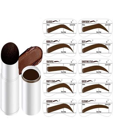 Waterproof Eyebrow Stamps & Template Set - 10 Reusable Dark Brown Kits for Perfect Eyebrows - International Shipping Available - Buy Online on GoSupps.com