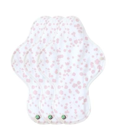 think ECO FDA Registered Printed Wing Type Pad 3p Organic Reusable Cotton Pads Menstrual Pads Sanitary Napkins Many Pattern 3 Pads. (Petit Franc Day Pad Plus)