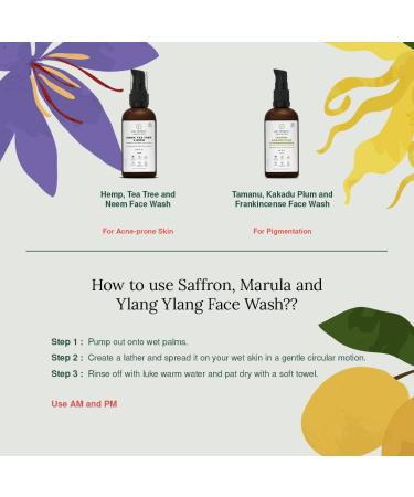 Juicy Chemistry Saffron Marula & Ylang Ylang Organic Face Wash - 100ml for Radiant Skin | International Shipping - Buy Online on GoSupps.com