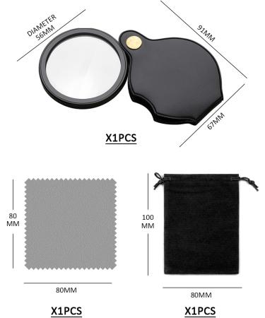 15-Fold Pocket Magnifying Glass | Portable Magnifier with Cleaning Cloth & Storage Bag | Ideal for Reading & Detailed Viewing - Buy Online on GoSupps.com