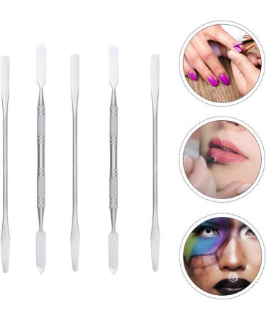 5pcs Makeup Spatulas Cosmetics Mixing Tools Metal Spatula Nail Art Beauty Scoop Facial Cream Mixing Stick for Mixing and Sampling (Silver) - Buy Online on GoSupps.com