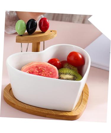 Zerodeko Food Container 1 Set Serving Food Salad Container Fruit Desserts Tableware Dessert with Bowl Heart Kitchen Soup Bowls White 16X16X10.5CM - Buy Online on GoSupps.com