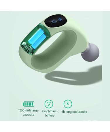 Mini Massage Gun - 12 Gears Portable Electric Percussion Muscle Massager Deep Tissue Back Relief 4 Heads for Ultimate Relaxation - Green - Buy Online on GoSupps.com