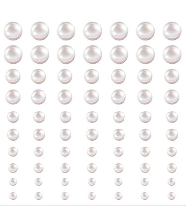 Outus Hair Pearl Stickers on Face Self-Adhesive Hair Gems Accessories Pearls Sticker Sheets for Wedding Bride Crafts Flat Back Pearl Assorted Size, 700 Pieces