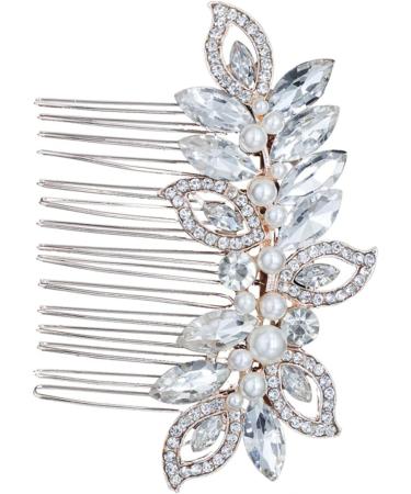 FRCOLOR Set of 2 Hair Comb with Rhinestone Pearls Wedding Hair Jewellery Wedding Hair Accessories Bridal Headpiece Wedding Hair Accessories for Women Tiara Women Hairpin Bridal Combs Rhinestones - Buy Online on GoSupps.com