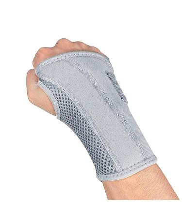 Adjustable Left Hand Wrist Brace for Carpal Tunnel | Sleep Support & Compression Splint for Weightlifting - Gray - Buy Online on GoSupps.com