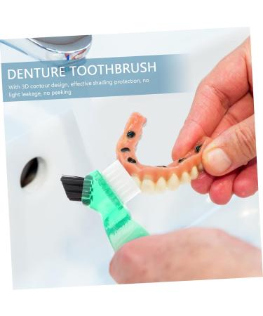Frcolor 20STK Soft Denture Brushes - Multi-Functional Mini Toothbrushes for False Teeth Cleaning | Double Head Personal Prosthesis Brush | 5 Color Options - Buy Online on GoSupps.com