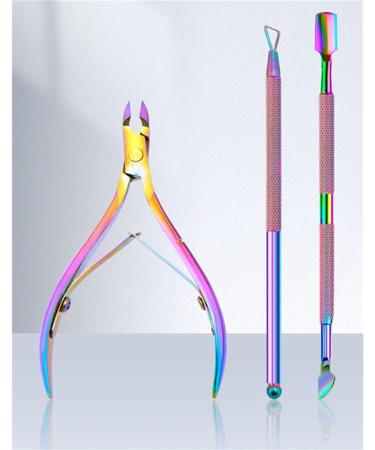 WolFum Cuticle Scissors 3p Stainless Steel Nail Push Fingernail Pick Clippers Remove Professioal Pedicure WolFums - Buy Online on GoSupps.com