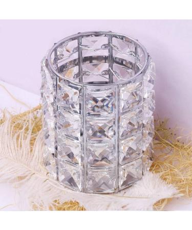 Tasybox Crystal Makeup Brush Holder Organizer - Handcrafted Silver Cosmetics Brushes Cup Storage Solution - Buy Online on GoSupps.com