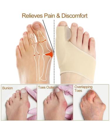 Toe Separator Bunion Corrector Orthotics - Hallux Valgus Adjustable Pedicure Sock for Feet Alignment (Skin-A) - Buy Online on GoSupps.com