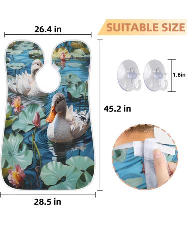 Pond Lotus Leaf Duck Beard Bib Apron | Beard Hair Catcher for Men | Perfect Father's Day Anniversary & Christmas Gift for Dad & Husband | 2 Suction Cups Included - Buy Online on GoSupps.com