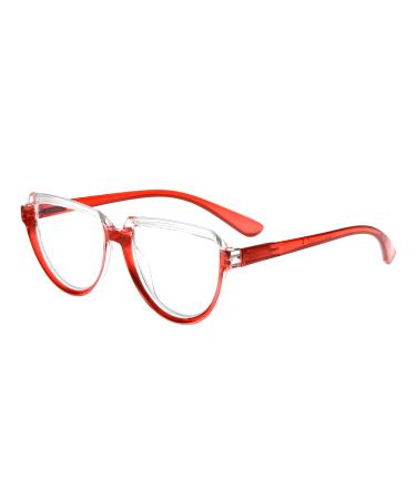 Eyekepper Eyeglasses for Women Reading - Ladies Half Moon Design Readers - Transparent/Red +2.50 Transparent/Red 2.5 Diopters