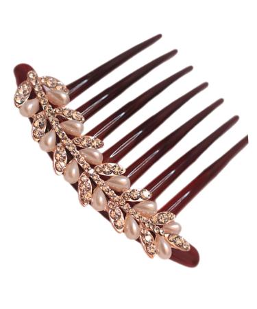 LALADEFIEE Antique Hair Comb Rhinestone Hair Combs Pearl Hair Barrettes Hair Side Comb Bridal Hair Jewelry Headpiece for Bride Hanfu Hair Accessories for Bride Bridal Hair Pin Rhinestones