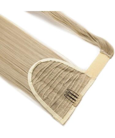26" Wrap Around Ponytail Clip In Hair Extensions Straight Silky One Piece Long Hairpiece For Women Beauty - Ash Blonde Mix Bleach Blonde(66CM-100G) - Buy Online on GoSupps.com