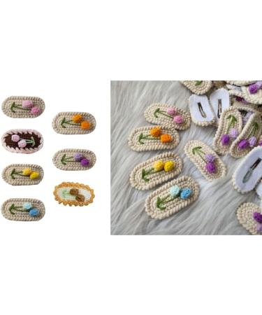 hgnxa Cute & Fun Wool Knitted Flower Hair Clip Crochet Flower Barrettes Colorful Hairpin Unique Hair Accessories for Kids - Buy Online on GoSupps.com