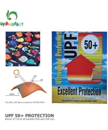 UPF 50+ Baby Girl One Piece Swimwear Suit with Sun Hat | Toddler Swimsuit Set 9-12 Months - Colorful Fish - Buy Online on GoSupps.com