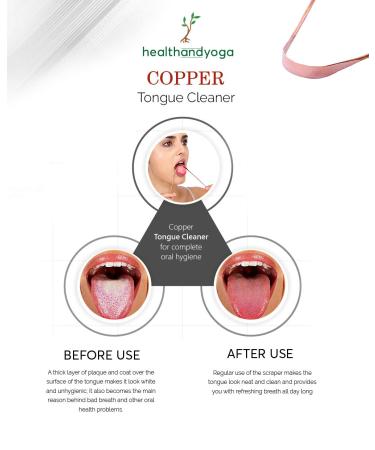 HealthAndYoga Copper Tongue Cleaners - Set of 12 for Oral Hygiene and Bad Breath Relief - Buy Online on GoSupps.com