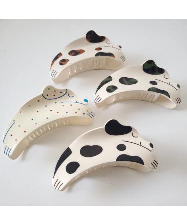 Spotted Dog Hair Claw Clips for Girls and Women - Set of 2 | Acetate Hair Accessories - Buy Online on GoSupps.com