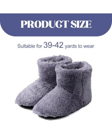 Fenyw Electrically Heated Slippers | USB Foot Warmers for Men & Women | Plush Heating Shoes for Indoor & Outdoor Use (Gray) - Buy Online on GoSupps.com
