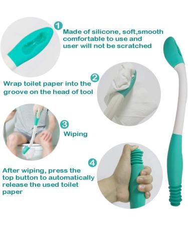 Long Reach Toilet Aid Wiper for Seniors & Handicap - Self Assist Bathroom Butt Wipe Tool for After Surgery or Pregnant Women - Buy Online on GoSupps.com