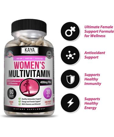 Kaya Naturals Women's Multivitamin - Antioxidant & Immune Support - Energy Boost - 60 Count - Buy Online on GoSupps.com