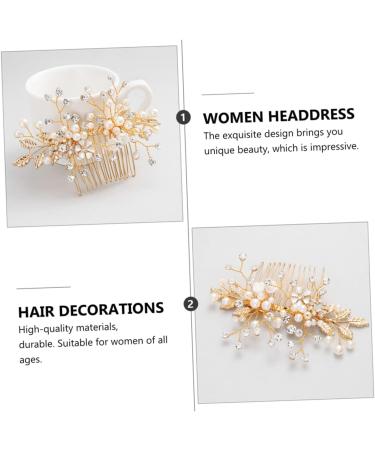 DOITOOL 1pc Bridal Comb Wedding Hair Comb Women Hair Comb Hair Comb for Hair Accessories Rhinestone Headpiece Pearl Hair Barrettes Comb for Bridal Flowers Alloy Hairpin Bride - Buy Online on GoSupps.com