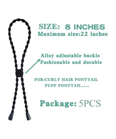Adjustable Afro Puff Ponytail Ties for Natural Curly Hair Styles - 5PCS - Buy Online on GoSupps.com