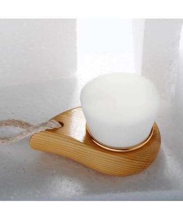 Soft Fiber Beech Handle Facial Cleanser Brush - Eco-Friendly Manual Wooden Face Cleaning Tool for All Skin Types - Buy Online on GoSupps.com