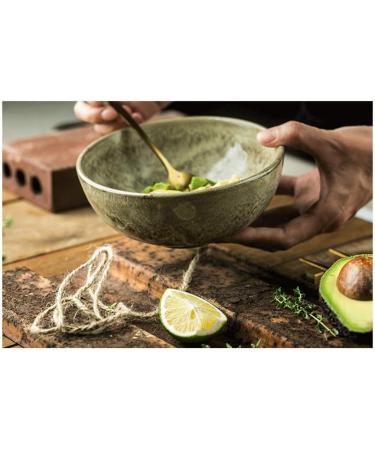 SHAOHUASC Multifunctional European Rice Bowl Ramen Bowl kiln Glaze Snack Bowl Fruit Salad Stoneware Small Bowl Tableware - Buy Online on GoSupps.com