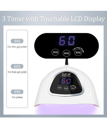 LKE 72W UV LED Nail Lamp with LCD Display | 3 Timer Settings | Gel Nail Polish Curing Dryer - Pink - Buy Online on GoSupps.com