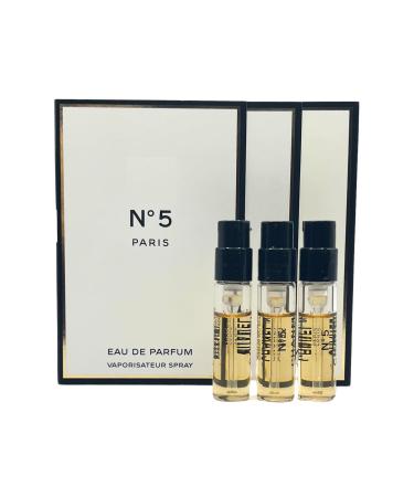 Set 3 Cologne Luxury Travel Size for Women Sample Spray Vial 0.05oz/ 1.5ml each. No 5 eau de parfum Set of 3