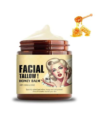 Whipped Beef Tallow and Honey Balm Grass Fed Grass Finished Organic Face Cream Beef Tallow For Skin Beef Tallow Moisturizers for Face and Body (1pcs)