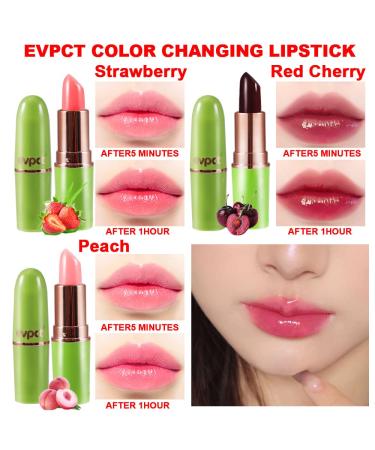 EVPCT 3Pcs Fruit Tinted Lip Balm Set - Long Lasting Color Changing Lipstick Stain for Women & Girls - Korean Mood Queen Lip Tint Gloss - 3 Count Pack - Buy Online on GoSupps.com