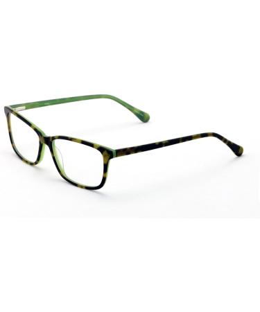 Rectangular Acetate Reading Glasses - Anti Blue Light UV Protection Reduce Eyestrain - Tortoise & Teal 1.75x - Buy Online on GoSupps.com